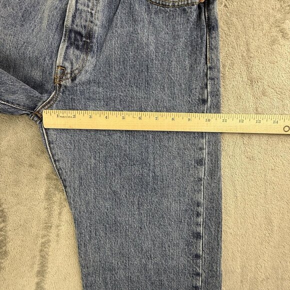 Levis 501 Jeans Mens 30x30 Blue Denim Button Fly Grunge Faded Straight Pants Y2K - Picture 11 of 16